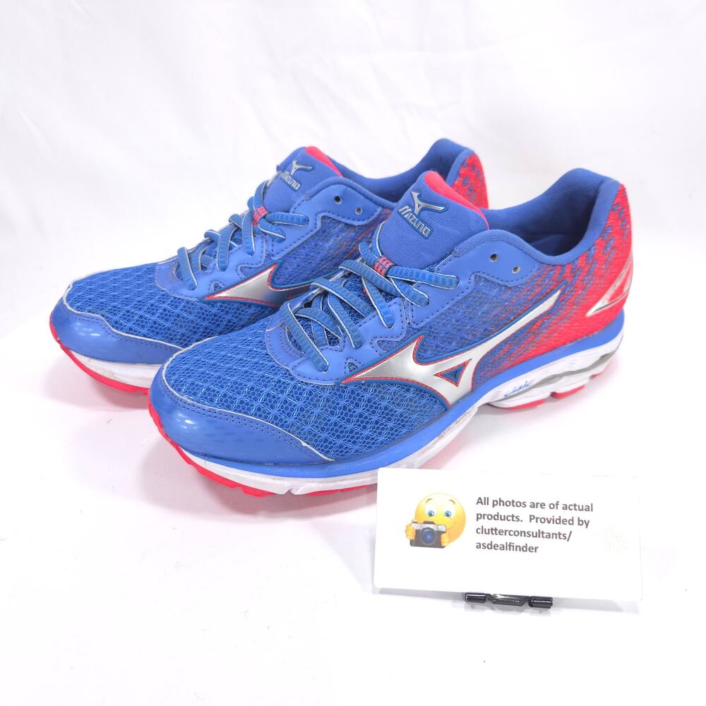 Mizuno Wave Rider 19 Athletic Shoe Womens Size 7.5 J1GD160301 Blue Red